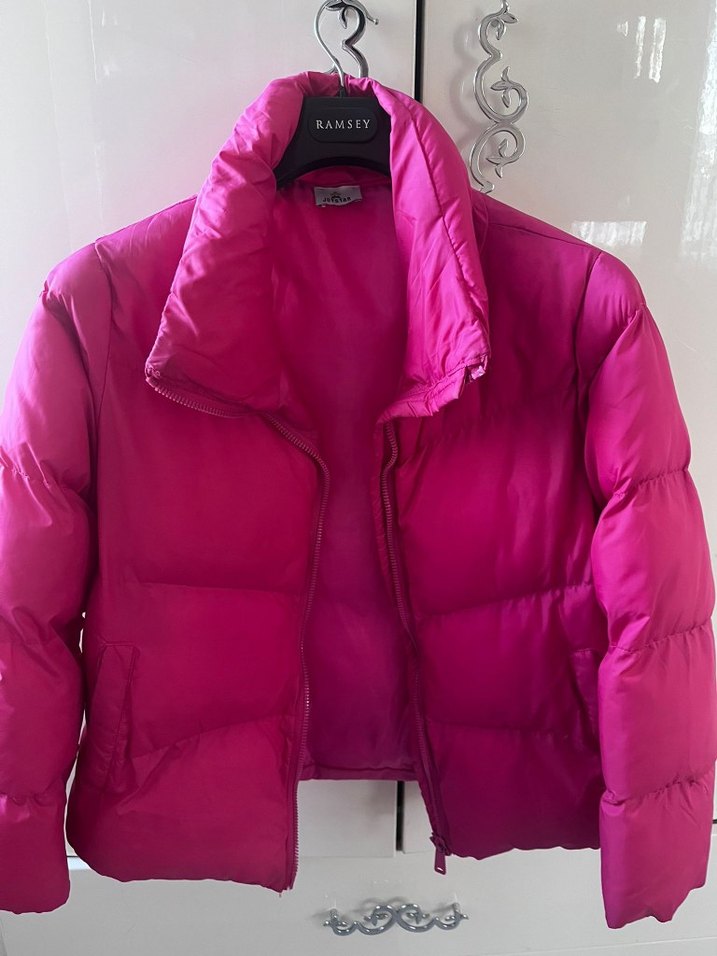 Pembe Şişme Kadın Kışlık Mont - Görsel 2