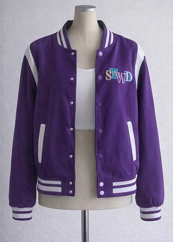 Mor unisex Spor Ceket Fermuarlı - Görsel 2