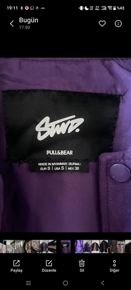 Mor unisex Spor Ceket Fermuarlı - Görsel 4