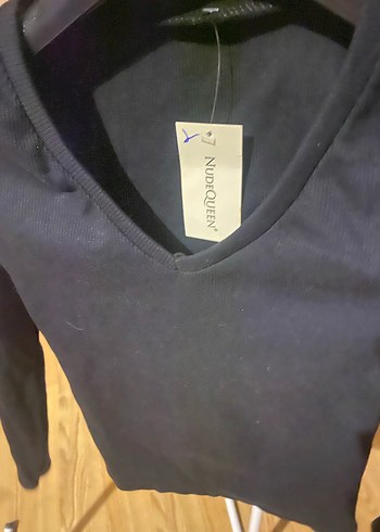 Siyah V Yaka Uzun Kollu Kadın Body - Görsel 2