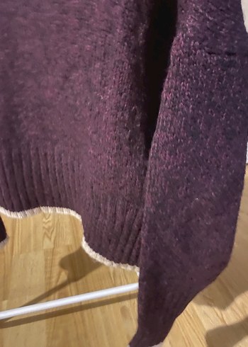 Bordo V Yaka Triko Kadın Kazak - Görsel 3