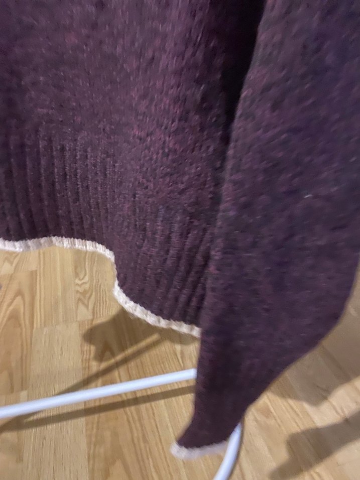 Bordo V Yaka Triko Kadın Kazak - Görsel 4