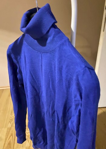 Mavi Balıkçı Yaka Kadın Triko - Görsel 2