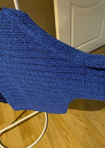 Mavi Örgü Kadın Triko - Görsel 3