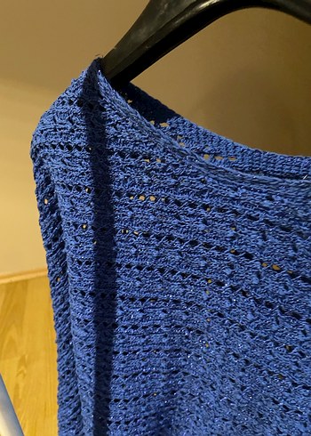 Mavi Örgü Kadın Triko - Görsel 2