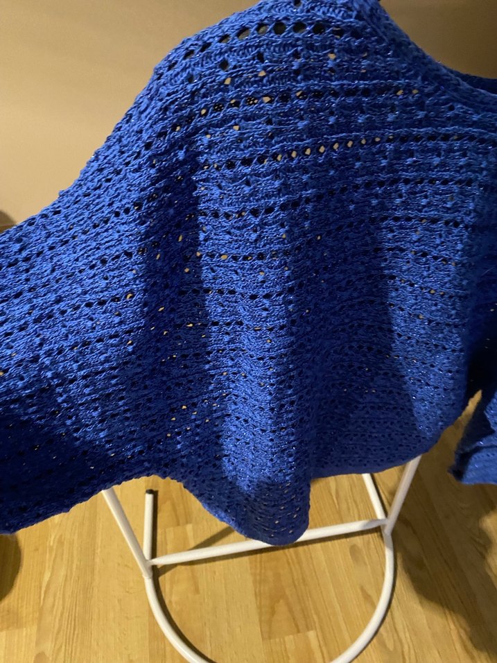 Mavi Örgü Kadın Triko - Görsel 4