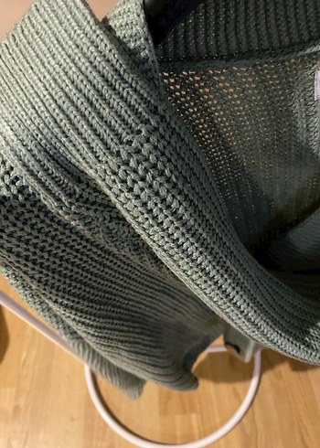 Yeşil Örgü Kadın Hırka Midi Boy - Görsel 3