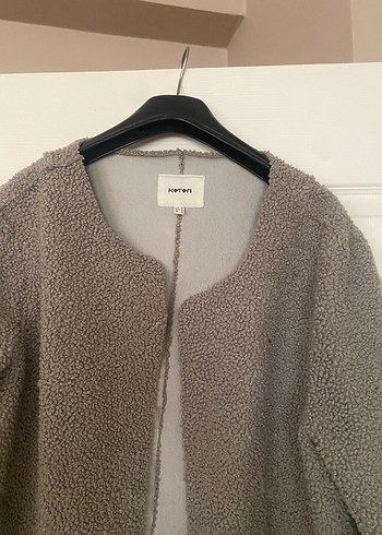 Gri Midi Boy Kadın Yün Kaban - Görsel 2