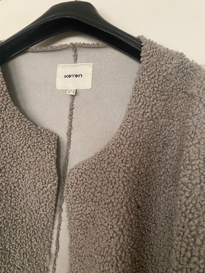 Gri Midi Boy Kadın Yün Kaban - Görsel 3