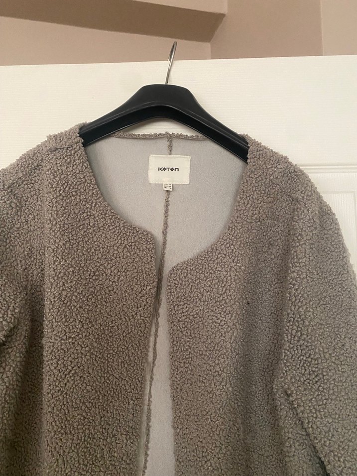 Gri Midi Boy Kadın Yün Kaban - Görsel 2