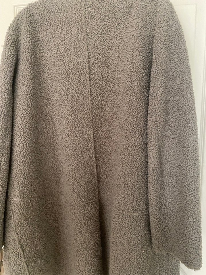 Gri Midi Boy Kadın Yün Kaban - Görsel 5