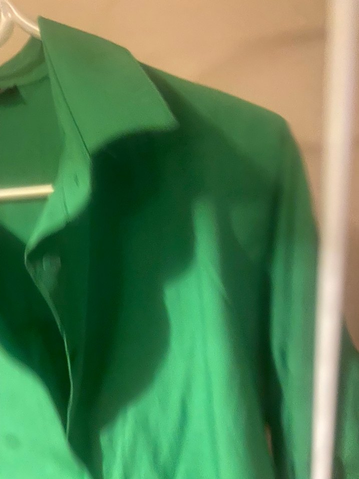 Düğmeli Yeşil Kadın Gömlek - Görsel 4