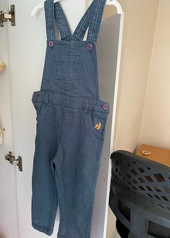 4 Yaş Beden Erkek Çocuk Denim Askılı Tulum