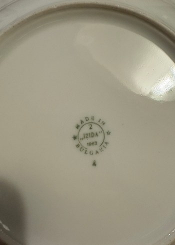 American Vintage Beyaz Çiçek Desenli Tabak antika