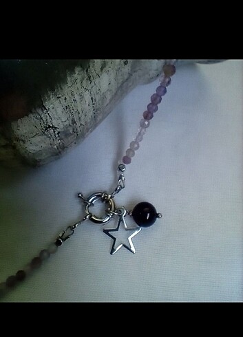 Accessorize Ametist faset kesim doğaltaş kolye