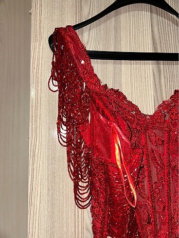xl Beden kırmızı Renk Balık model kına elbisesi