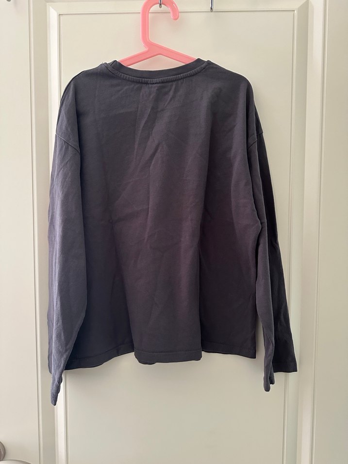 ZARA Kız Çocuk Gri Uzun Kollu Payetli Tişört - Görsel 3