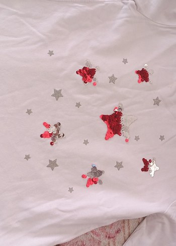 Kız Çocuk Nakışlı Beyaz Uzun Kollu Tişört - Görsel 4