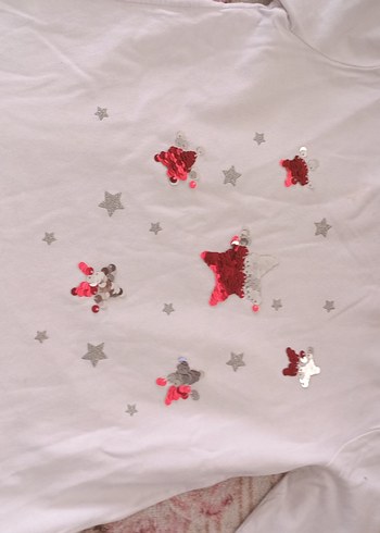 Kız Çocuk Nakışlı Beyaz Uzun Kollu Tişört - Görsel 2