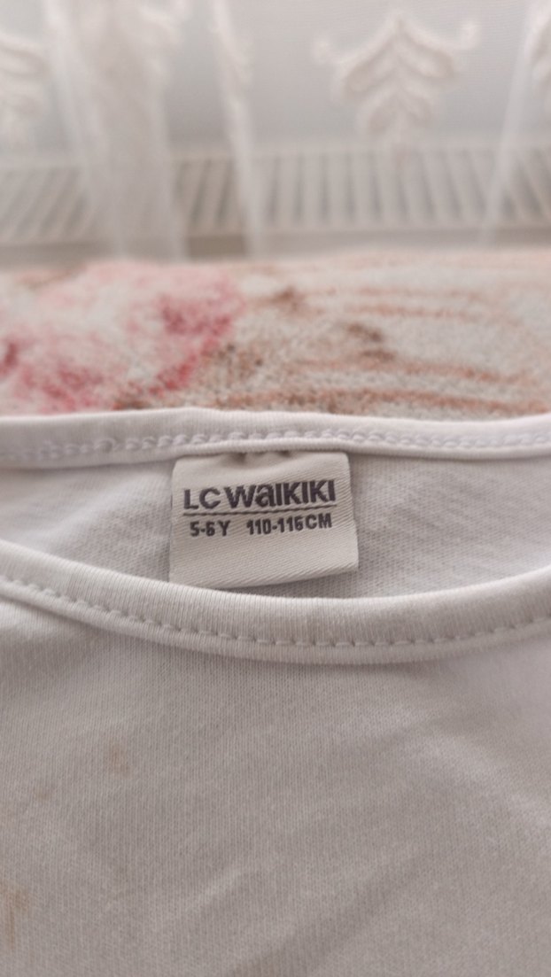 Kız Çocuk Nakışlı Beyaz Uzun Kollu Tişört - Görsel 5