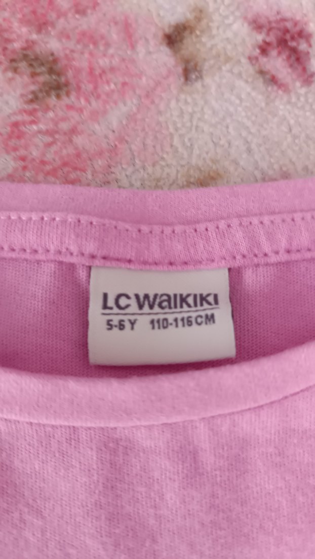 Kız Çocuk Pembe Baskılı Kısa Kollu Tişört - Görsel 3