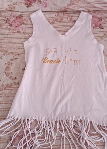 Beyaz Püsküllü Bohem Kız tişört - Görsel 4