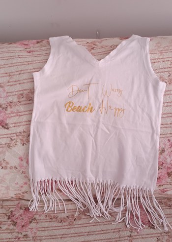 Beyaz Püsküllü Bohem Kız tişört - Görsel 2