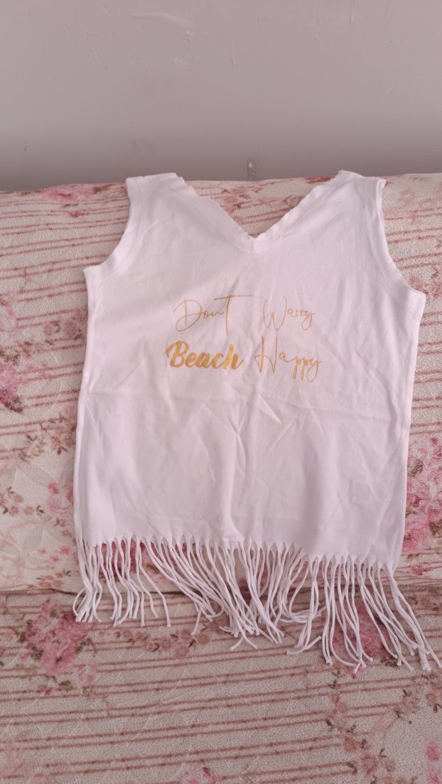 Beyaz Püsküllü Bohem Kız tişört - Görsel 2