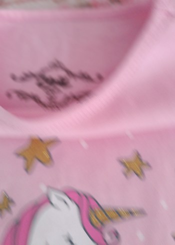 Pembe Unicorn Baskılı Çocuk tişört - Görsel 5