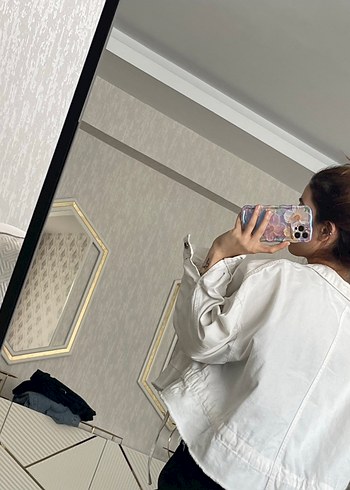 Düğmeli Beyaz Keten Kadın Gömlek - Görsel 3