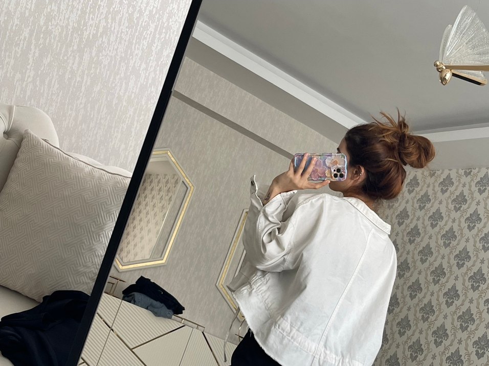 Düğmeli Beyaz Keten Kadın Gömlek - Görsel 3