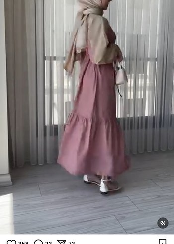 Pembe Drapeli Uzun Askılı Elbise HİÇ GİYİLMEDİ