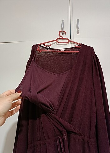 48 Beden bordo Renk Bordo elbise