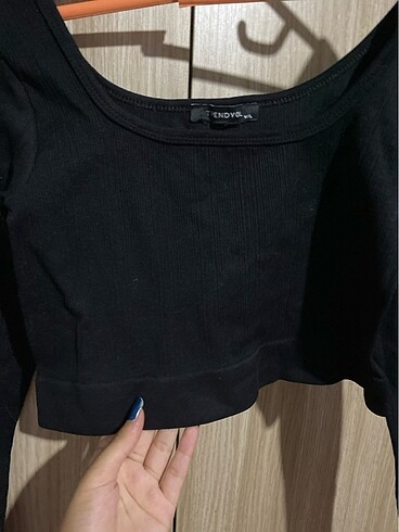 m Beden uzun kollu fitilli crop
