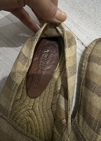 Kahverengi Çizgili Keten Kadın Espadril - Görsel 4