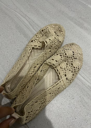 Krem Dantel Örgü Kadın Babet - Görsel 8