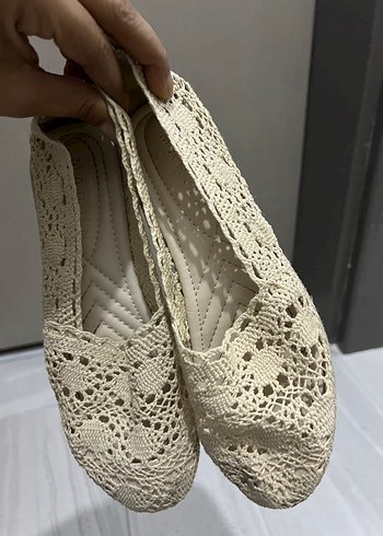 Krem Dantel Örgü Kadın Babet - Görsel 4