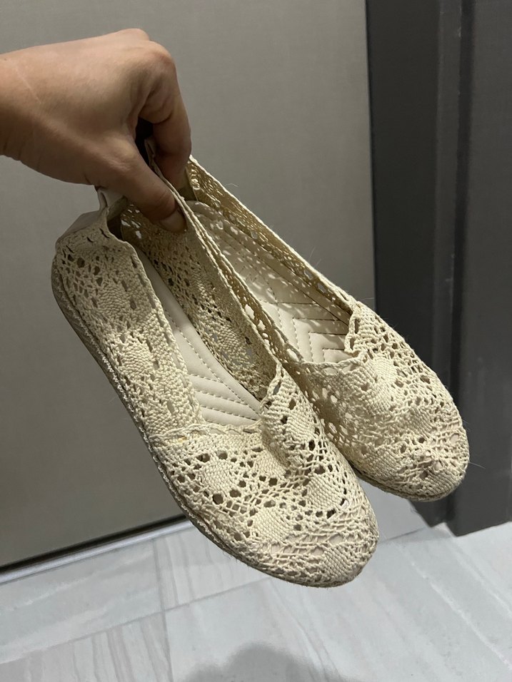 Krem Dantel Örgü Kadın Babet - Görsel 5