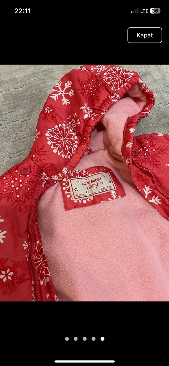 Kız Bebek Renkli Kar Desenli Tulum - Görsel 2