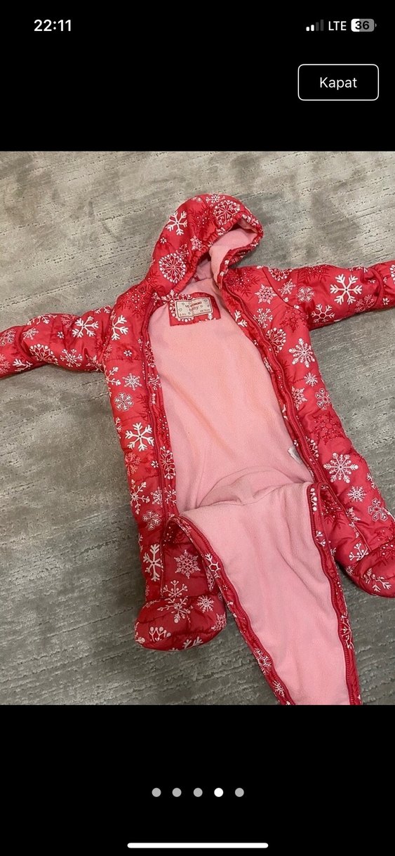 Kız Bebek Renkli Kar Desenli Tulum - Görsel 3