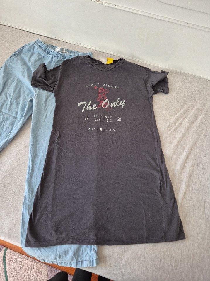 Gri Baskılı Uzun kız çocuk Tişörtü - Görsel 3