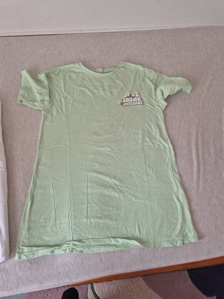 Kız Çocuk Pastel Yeşil Baskılı Tişört - Görsel 2