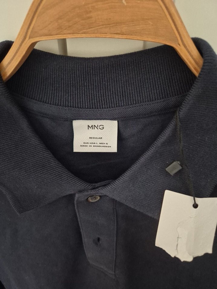 Erkek Lacivert Denim Polo Tişört - Görsel 4