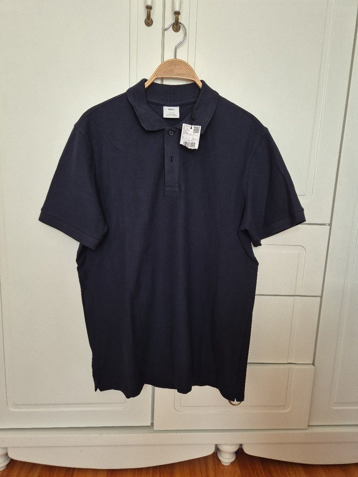 Erkek Lacivert Denim Polo Tişört - Görsel 2