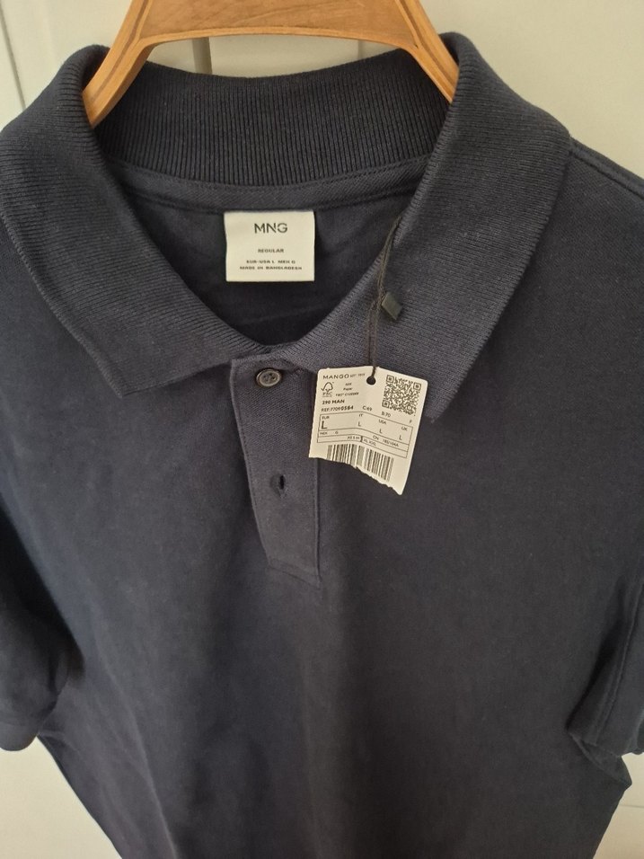 Erkek Lacivert Denim Polo Tişört - Görsel 3