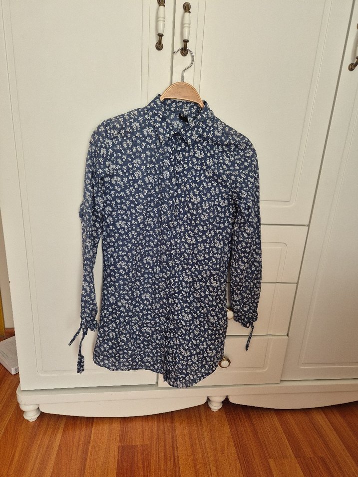 Çiçek Desenli Uzun Kollu Kadın Gömlek - Görsel 3