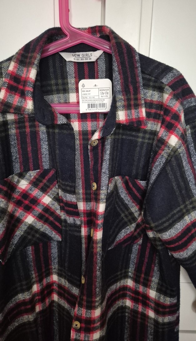 Düğmeli kız çocuk Yün Gömlek - Görsel 2