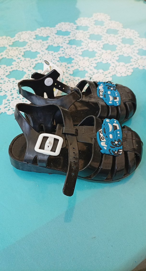 Mavi Baskılı Tokalı Erkek Çocuk Terlik - Görsel 3