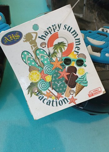 Erkek Çocuk Mavi Baskılı Tokalı Terlik - Görsel 3