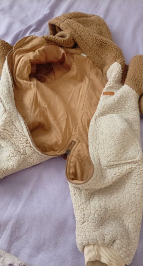 Kahverengi Kürklü Bebek Tulumu - Görsel 4